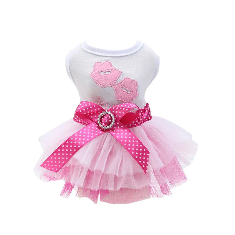 Sweet Dog Princess Dress for Small Dogs Spring Autumn Summer Puppy Dog Lace Tutu Dress Chihuahua Dog Skirt Pet Apparel Dog Dress