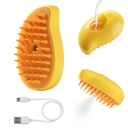 3 in 1 Pet Electric Steam Brush Cat Dog Cleaning Spray Massage Grooming Comb rotate Handle Pet Hair Removal Beauty Brush