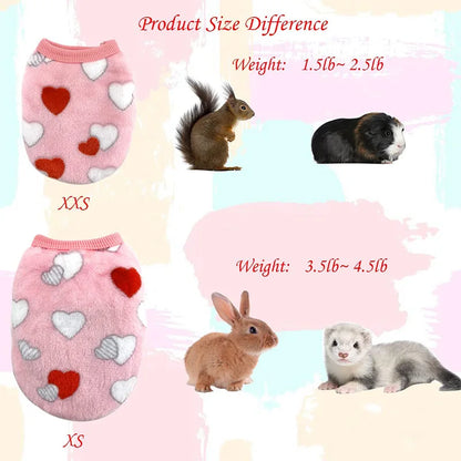 Warm Rabbit Clothes Soft Fleece Guinea Pig Vest Cute Small Pet Clothes Bunny Costume for Ferret Chihuahua Rabbit Accessories