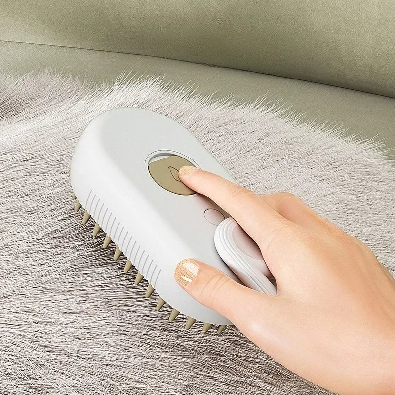 3 in 1 Pet Electric Steam Brush Cat Dog Cleaning Spray Massage Grooming Comb rotate Handle Pet Hair Removal Beauty Brush