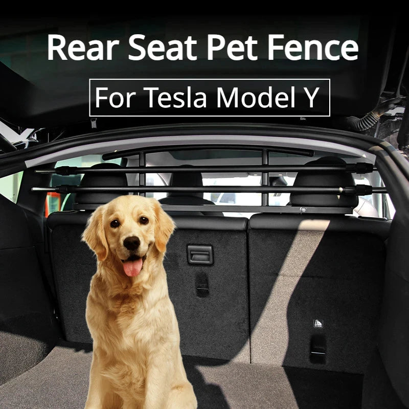 For Tesla Model Y Trunk Pet Railing Dog Car Barrier Trunk on-board Pet Railing Rear Seat Pet Fence Modely Car Accessories 2024